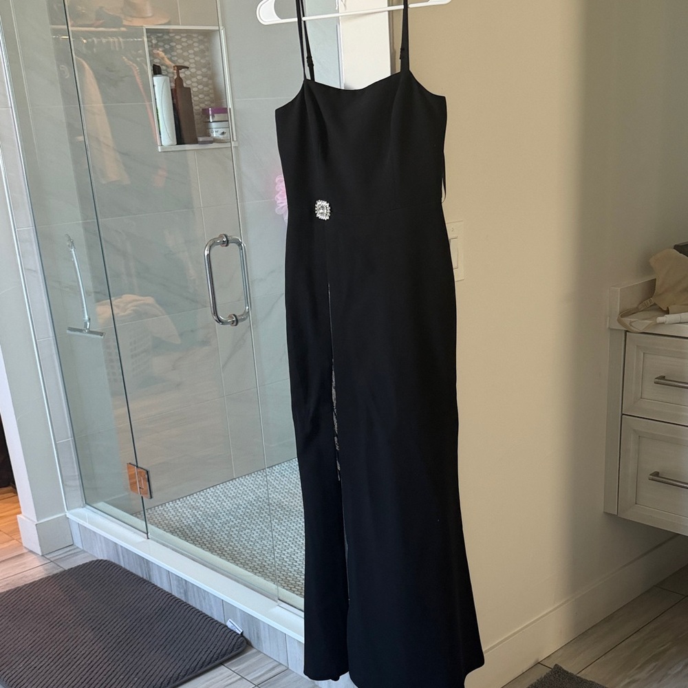 Betsy & Adam Black Sleeveless Jumpsuit